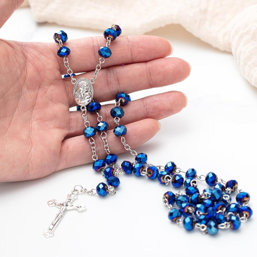 12 Pcs Catholic Rosary Beads Necklace with Cross Prayer Gifts with Organza Bags - Picture 3 of 7
